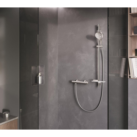 GROHE Grohtherm 800 Cosmopolitan douchethermostaat - 15cm - met koppelingen - supersteel (rvs) SW1477605