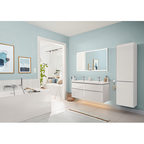 Villeroy & Boch Subway 3.0 meubelwastafel - 130x47cm - 2 kraangaten - met overloop - White Alpine (glans wit) SW641664