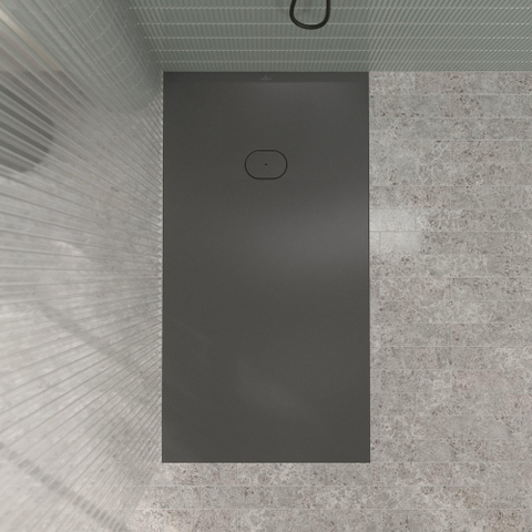 Villeroy & Boch Ecora douchebak - 170x90x4.5cm - afvoer korte zijde - anthracite (antraciet) SW1558998