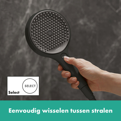 Hansgrohe RainFinity Doucheset - 130 - 3jet S Puro - 90cm pushsl Designflex - doucheslang - 160cm - mat zwart SW918366