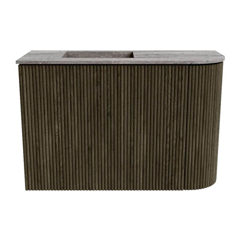 Mondiaz JOYA-DLUX Meuble de toilette 61,6cm - arrondi droit couleur Shadow - Vasque FAYE position Gauche 1 trou de robinet couleur Oza SW1425053