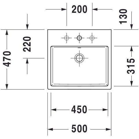 Duravit Vero air Wastafel - geslepen - met kraangat - zonder overloop - 50x47cm - met wondergliss - inclusief bevestiging - wit SW157003
