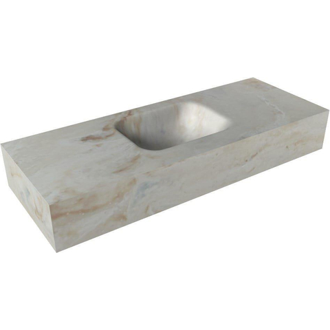 Mondiaz LEX wastafel - 80x30x12cm - zonder kraangat - frappe (beige) SW1235862