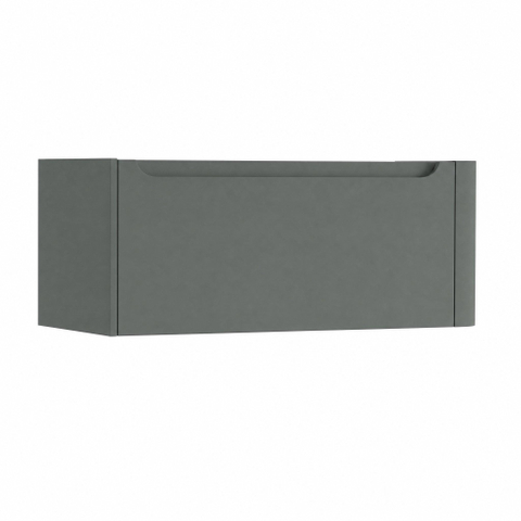 H&R Badmeubelen Juice Meuble sous lavabo - 100x45x40cm - angle droit arrondi - 1 tiroir - poignée intégrée - Petrol mat SW1109919