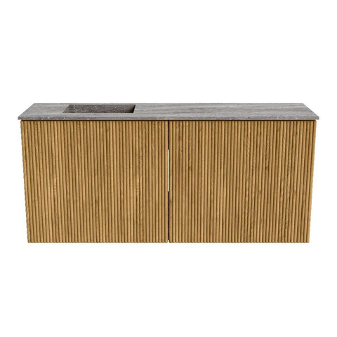 Mondiaz JOYA-DLUX 90cm meuble de toilette - couleur Chêne - Vasque FAYE position Gauche 1 trou de robinet couleur Oza. SW1424101