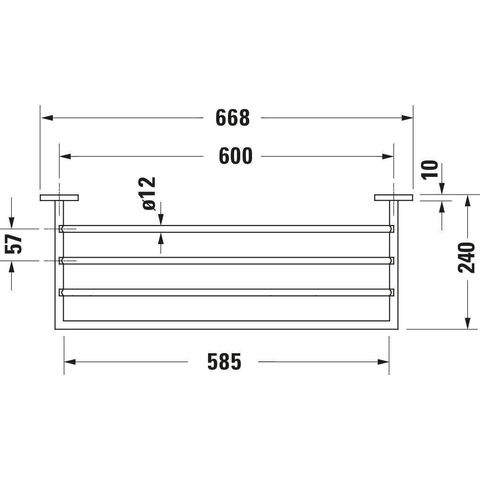 Duravit Karree Badhanddoekrek - 60 cm - hoogglans chroom SW55127