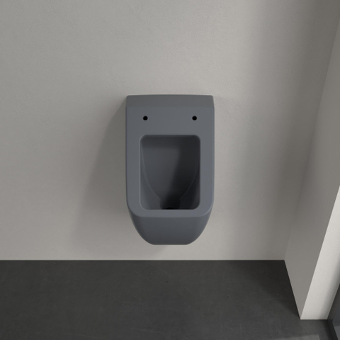 Villeroy & Boch venticello urinoir - met achterinlaat - met deksel - 28.5x54.5x31.5cm CeramicPlus - Graphite (mat grijs) SW453860