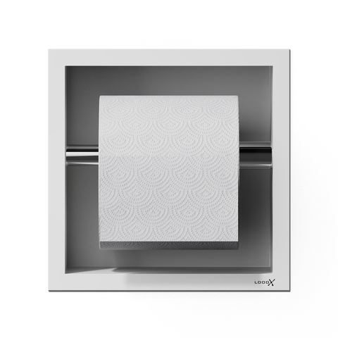 Looox porte-rouleau de toilette fermé - encastré - 1 rouleau - blanc mat SW519743