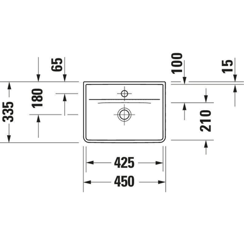 Duravit D-neo Fontein - met kraangat - zonder overloop - 45x33.5x13cm - wit SW640444