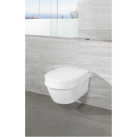 Villeroy & Boch Architectura Omnia Architectura - compact closetzitting - met deksel - met softclose en quick release - quickrelease - White Alpine (glans wit) 1024706