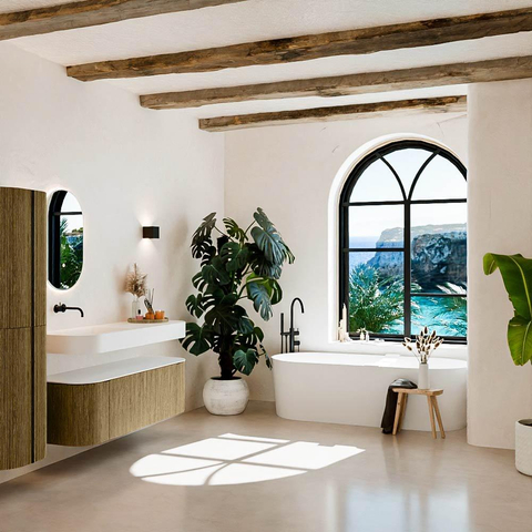MONDIAZ THOR 140cm badmeubel ronding links + rechts kleur Dusk met 1 lade en 2 deuren. Vrijhangende wastafel CLOUD Links zonder kraangat kleur Talc. SW1464100