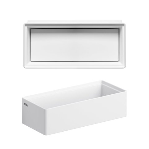 Clou Aluite fontein - 38x18x10cm - rechthoek - zonder kraangat - zonder overloop - mat wit SW106247