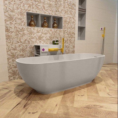 MONDIAZ ROCK Baignoire autoportante - 170x70cm - lin mat (beige) SW491562