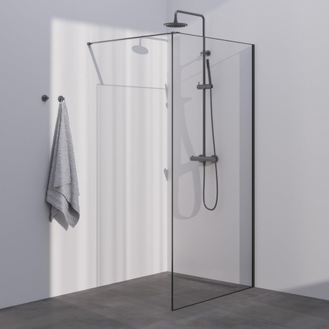 Brauer Season Douche à l'italienne - 120x200cm - verre clair avec cadre - Gunmetal SW1039035