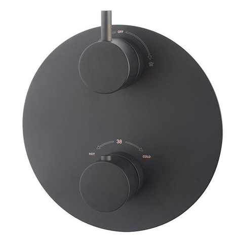 Wiesbaden Caral élément de finition rond thermostat encastré 2 voies mat noir SW445711