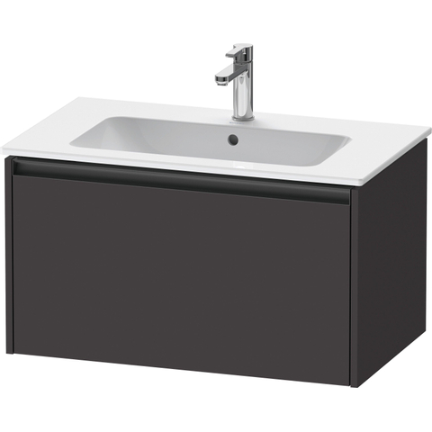 Duravit Ketho.2 Wastafelonderbouwkast - met 1 lade - 81x48x44cm - met greep antraciet - grafiet supermat SW772958