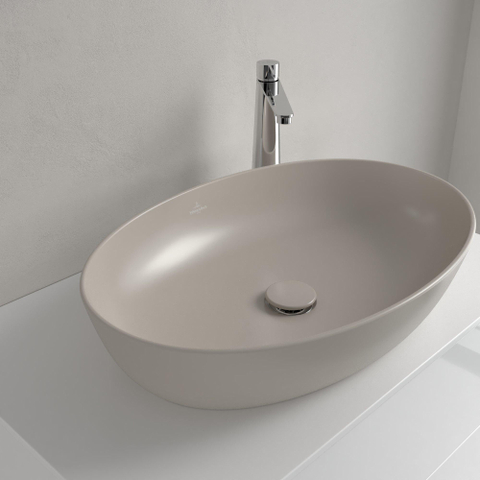 Villeroy & Boch Artis opzetwastafel - 61x41cm ovaal - zonder kraangat CeramicPlus - almond (beige) SW1387607
