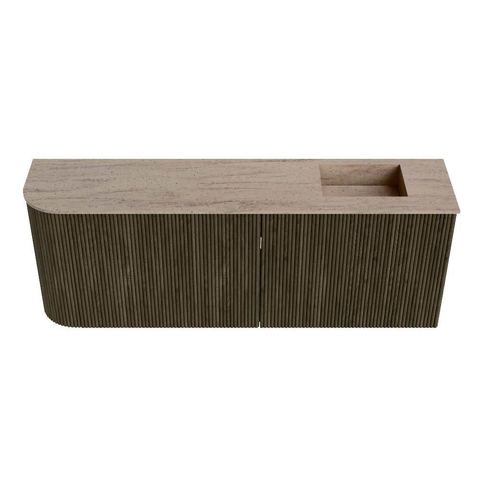 Mondiaz JOYA-DLUX 111.6cm toiletmeubel - ronding links kleur Shadow - Wastafel FAYE positie Rechts 1 kraangat kleur Saba. SW1425158