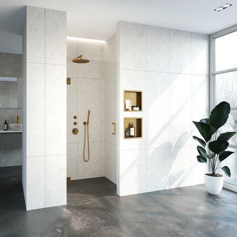 BRAUER Void nisdeur helder glas 80x200 omkeerbaar incl. glascoating PVD goud geborsteld SW638614