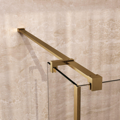 BRAUER Oblivion Douche à l'italienne - 100x200cm - paroi latérale 40cm - revêtement verre - verre clair - PVD or brossé SW1417925
