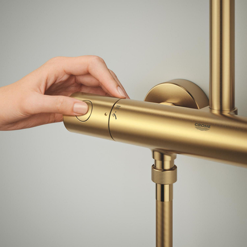 GROHE Vitalio Comfort doucheset - met thermostaat - geborsteld cool sunrise (goud) SW1590104