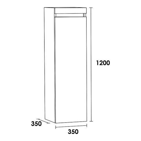 Saniclass Solution Armoire colonne 35x120cm gauche Noir mat SW370780