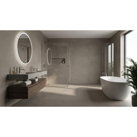 ÉCHANTILLON Terravito Urbano carreau mural et de sol - 60x120cm - rectifié - Aspect béton - Taupe mat (brun) SW1130686