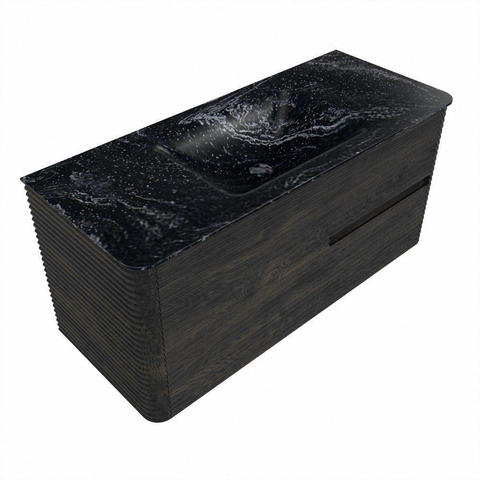 Mondiaz CIRO-DLUX Badkamermeubelset - 110x45x50cm - Solid surface wastafel Lava - 1 wasbak Midden - 1 kraangat - 2 lades - Shadow SW1532282
