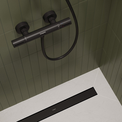 Hansgrohe RainDrain Go Douchegoot - 120cm - standaard/vlakke installatie - betegelbaar - mat zwart SW1590428