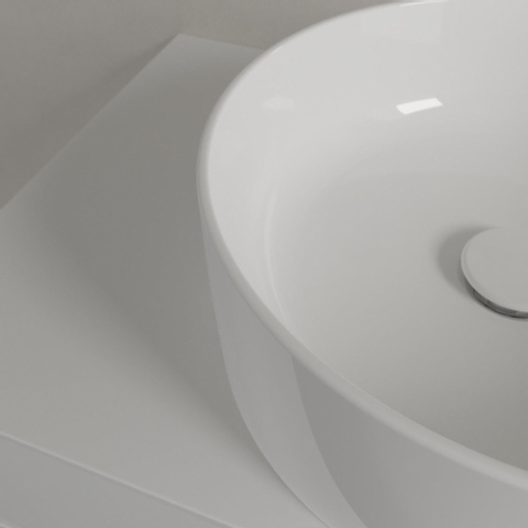 Villeroy & Boch Collaro opzetwastafel rond - diameter 40cm - zonder overloop - zonder kraangat - White Alpine (glans wit) SW336042