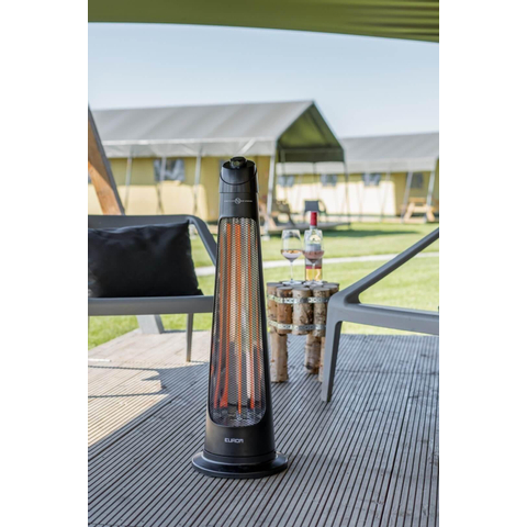 Eurom Chauffage de terrasse Q-Tower 1200 15m2 1200 watt Noir SW877014