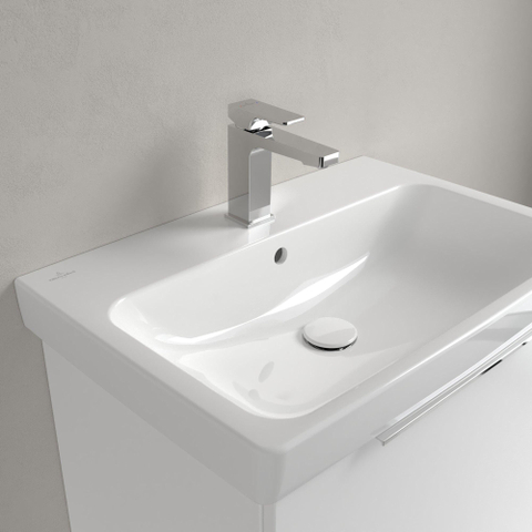 Villeroy & Boch Architectura wastafel - 65x44.5cm - met 1 kraangat - met overloop CeramicPlus - White Alpine (glans wit) SW1163070