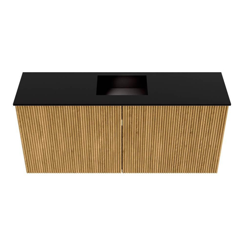 Mondiaz JOYA 90cm meuble de salle de bains - couleur Oak - Vasque FAYE position Milieu Sans trou de robinet couleur Urban SW1421210