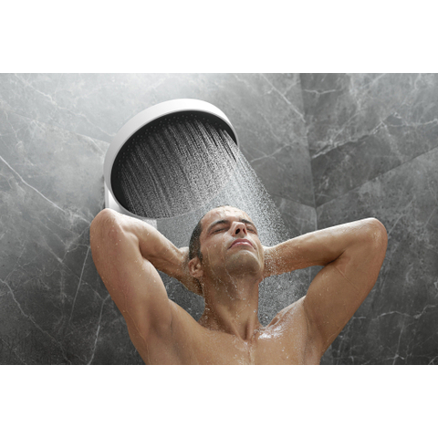 Hansgrohe RainFinity PowderRain - hoofddouche 360 - 3jet - met douchearm 10-30° verticaal kantelbaar - diameter 36cm - mat wit SW358868