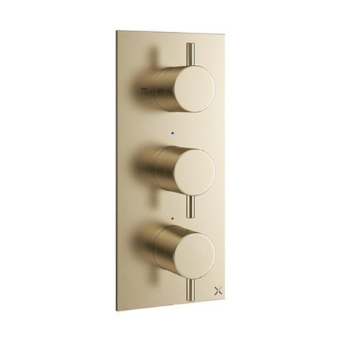 Crosswater MPRO mitigeur de douche encastré thermostatique vertical 2 robinets d"arrêt partie visible laiton brossé SW385415