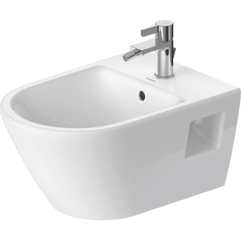 Duravit D-neo Wandbidet - met kraangat - met overloop - 37x54x27cm - met wondergliss - wit SW640395