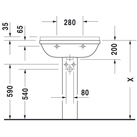 Duravit Starck 3 Philippe Starck - 3 wastafel - 65x48cm - wondergliss - wit 0312576