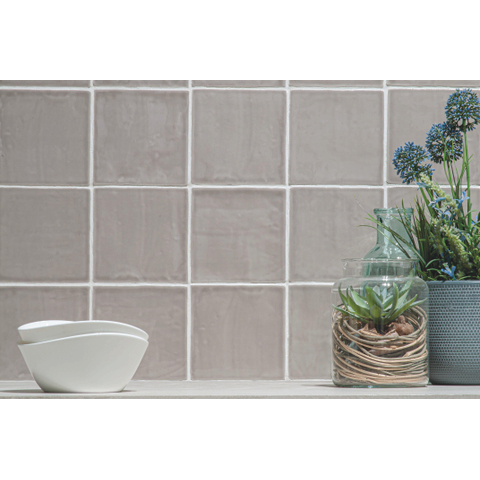 Terravito Viondo carreau mural - 13x13cm - 10mm - Carré - Gris Brillant SW542673