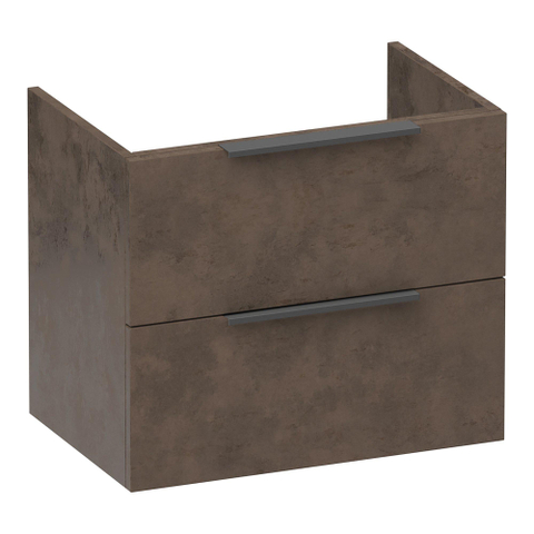BRAUER Elevate sous-meuble de lavabo peu profond 60 sans poignées rapportées 2 tiroirs à fermeture douce et 1 découpe pour siphon - Erosion SW1200215