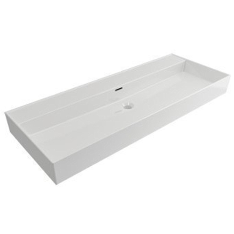 Plieger Kansas wastafel zonder kraangaten met overloop 120x46.6cm matwit SW205955