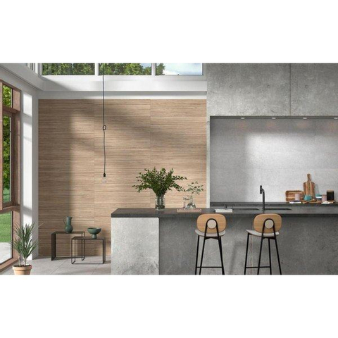 ÉCHANTILLON Ceralto Elvano Grain Carreau décoratif 32x100cm 10.4mm rectifié biscuit blanc Naturel SW912183