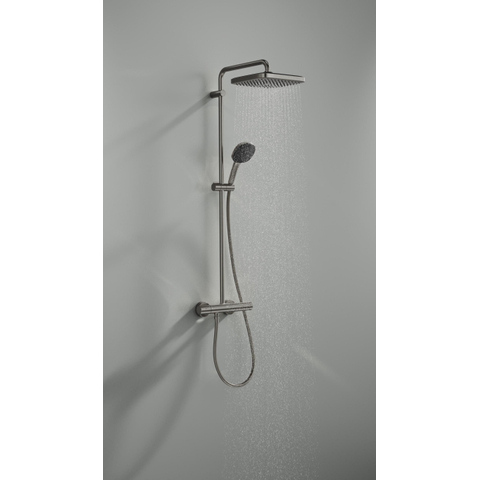 GROHE Vitalio Comfort doucheset - met thermostaat - geborsteld hard graphite (antraciet) SW1590100