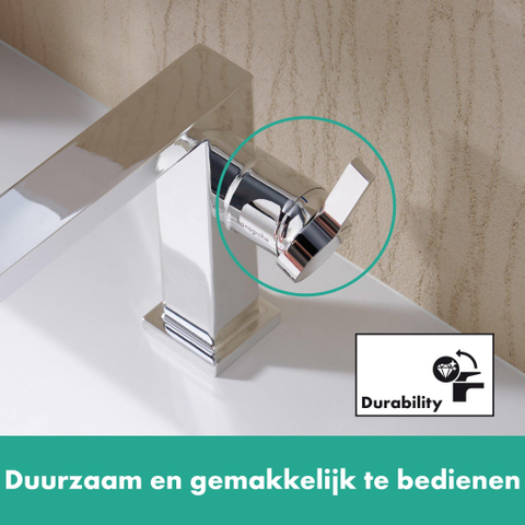 Hansgrohe Tecturis E Eengreeps wastafelkraan - 110 Fine - coolstart - met PopUp - trekwaste - hoogglans chroom SW918530