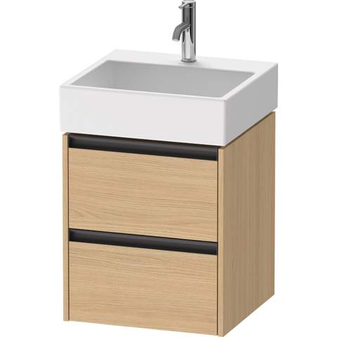 Duravit Ketho.2 Wastafelonderbouwkast - met 2 laden - 48.4x46x54.9cm - met grepen antraciet - natuur eiken mat SW772008