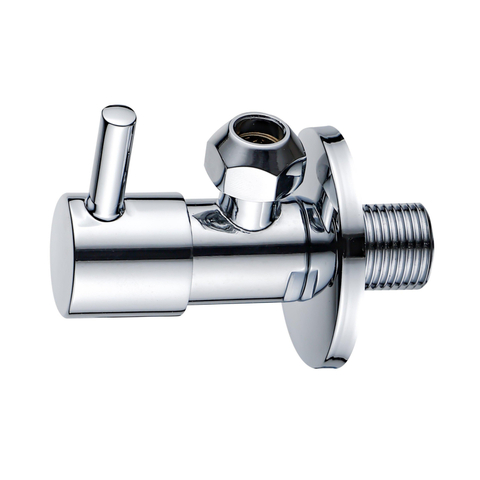 Fortifura Calvi Hoekstopkraan - haaks - 1/2" wandaansluiting - 3/8" - 10mm knel aansluiting - slang - hoogglans chroom SW791727
