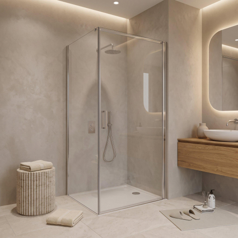 Fortifura Galeria Douchecabine - 80x140x200cm - profiel veiligheidsglas - antikalk - chroom SW1224406