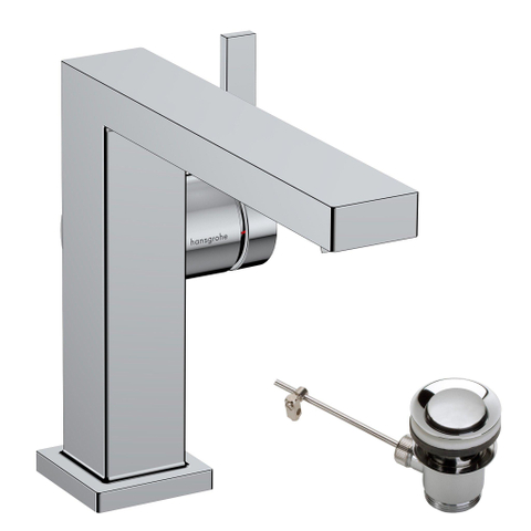 Hansgrohe Tecturis E Eengreeps wastafelkraan - 110 Fine - coolstart - met PopUp - trekwaste - hoogglans chroom SW918530