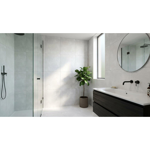 EnergieKer wand- en vloertegel - 60x60cm - 9mm - Vierkant - gerectificeerd - Betonlook - Wit mat OUTLETSTORE STORE41333