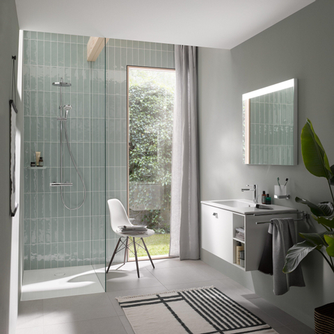 Duravit Karree 2-lids handdoekhouder - 45 cm - hoogglans chroom SW55123