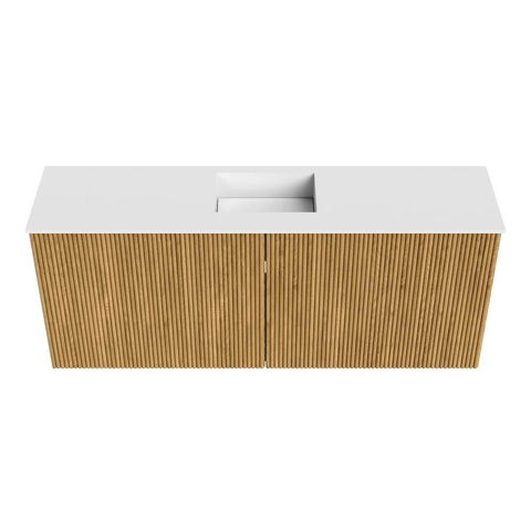 Mondiaz JOYA 100cm toiletmeubel - kleur Oak - Wastafel FAYE positie Midden 1 kraangat kleur Talc. SW1421115